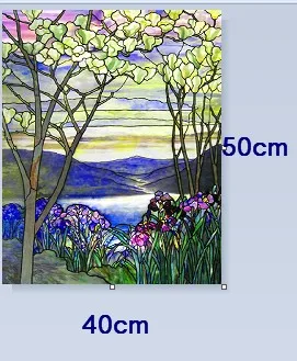 40cm by 50cm Европейская церковная мозаика, стеклянная пленка, витражное окно, непрозрачная наклейка, самоклеящаяся/статическая пленка, декор для конфиденциальности, Индивидуальный размер fl02 - Цвет: 40cm by 50cm