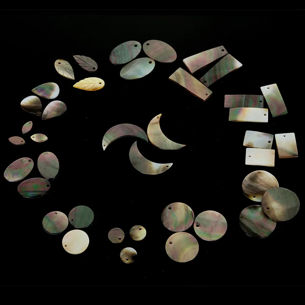 Подвеска в виде натуральной ракушки с отверстием 1 5 мм круглая/прямоугольная