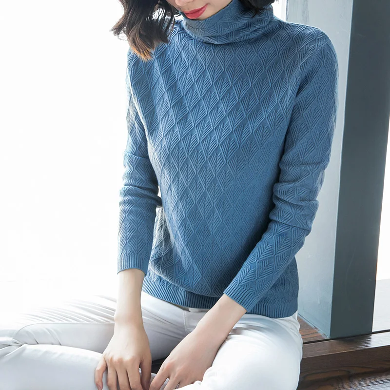 

Autumn and winter turtleneck sweater women's sweater pile pile collar long sleeve pullover shirt to keep warm sweater