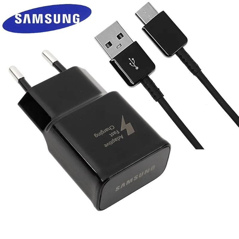 100% Оригинальные samsung адаптивного Fast Зарядное устройство USB быстрый адаптер 1 2/1 5 M