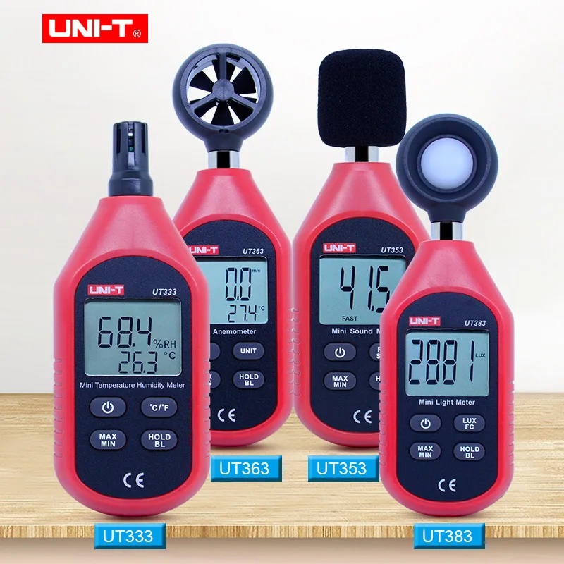 Мини цифровой Термогигрометр ut353 мини измеритель звука UT363 Анемометр UT383