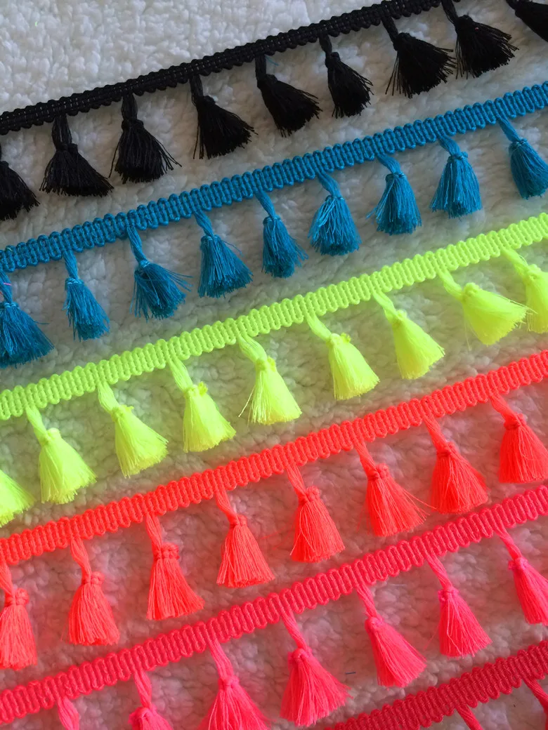 10 ярдов/лот DIY кружевная бахрома с кисточками хлопок этническое кружевное