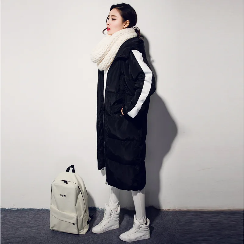 Plus Size 3XL Winter Jacket Women Hooded Thicken Bread Coats Wadded Cotton Female Maxi Warm Parka Coat C2734 | Женская одежда