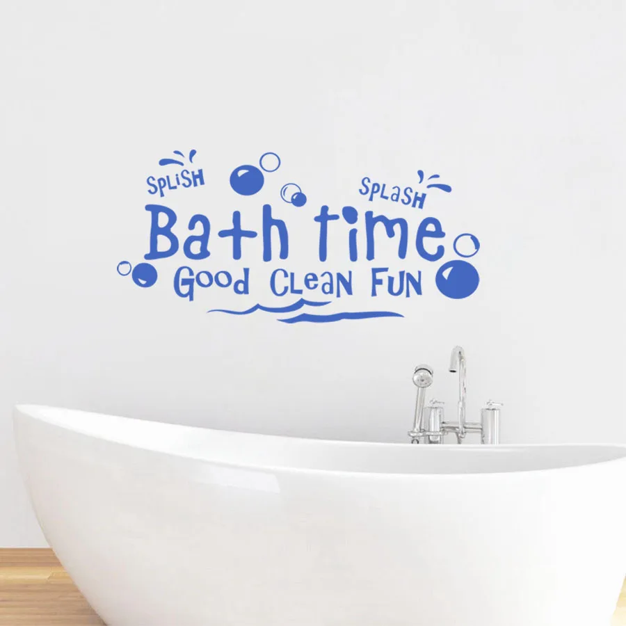 Виниловые наклейки на стену splash-bath-time-bubbles для Настенный декор ванной комнаты