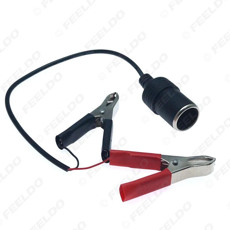 FEELDO DC12V зажим для клеммы аккумулятора прикуривателя питания штекер разъема