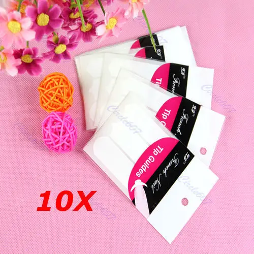 

10pcs/lot French Manicure Nail Art Tips Form Fringe 3 Style Guides Sticker DIY Stencil