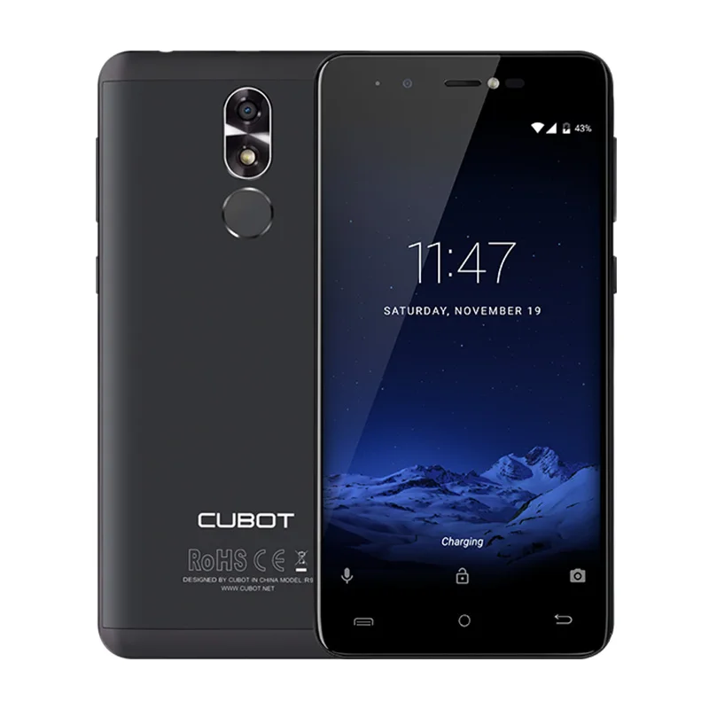 Black Cubot R9 мобильный телефон Android 7,0 Dual SIM карты 5," Дисплей смартфон MT6580 Quad-Core 2 Гб+16 Гб 13.0MP Камера 2600 мАч Батарея - Цвет: Black