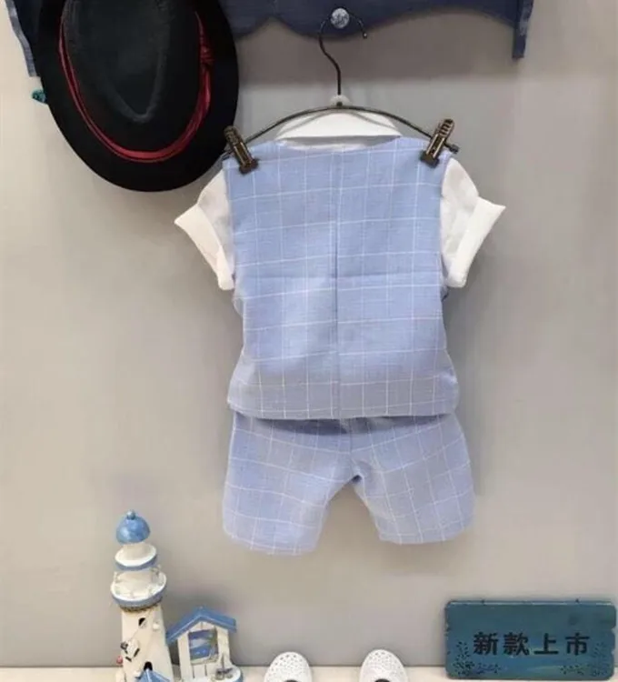 2018 Boys Summer Formal School Suit Baby Kids Anzug Vest Pants Tie 3Pcs Wedding Birthday Party Clothing Set Tracksuit N10 | Детская