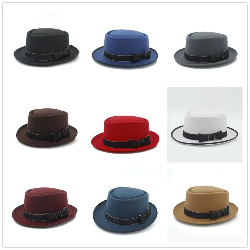 Брендовая зимняя Осенняя шерстяная плоская федора от Boater Prok Pie верхняя шляпа для