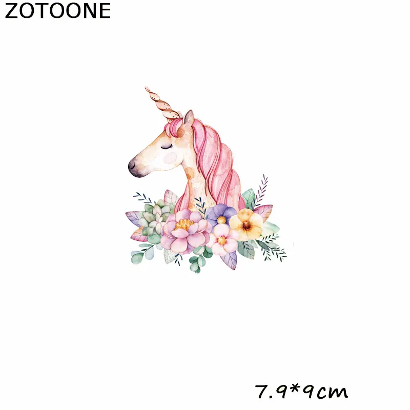 ZOTOONE милый единорог животные железо на передачу патчи Набор аппликации плавкие патчи одежды термо-Стикеры для одежды аппликация на одежду