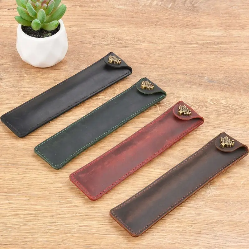 

Leather Pen Bag Color Options Fountain Pen Pouch Pencil Holder Handmade Ballpoint Pen Protective Sleeve Cover For Office