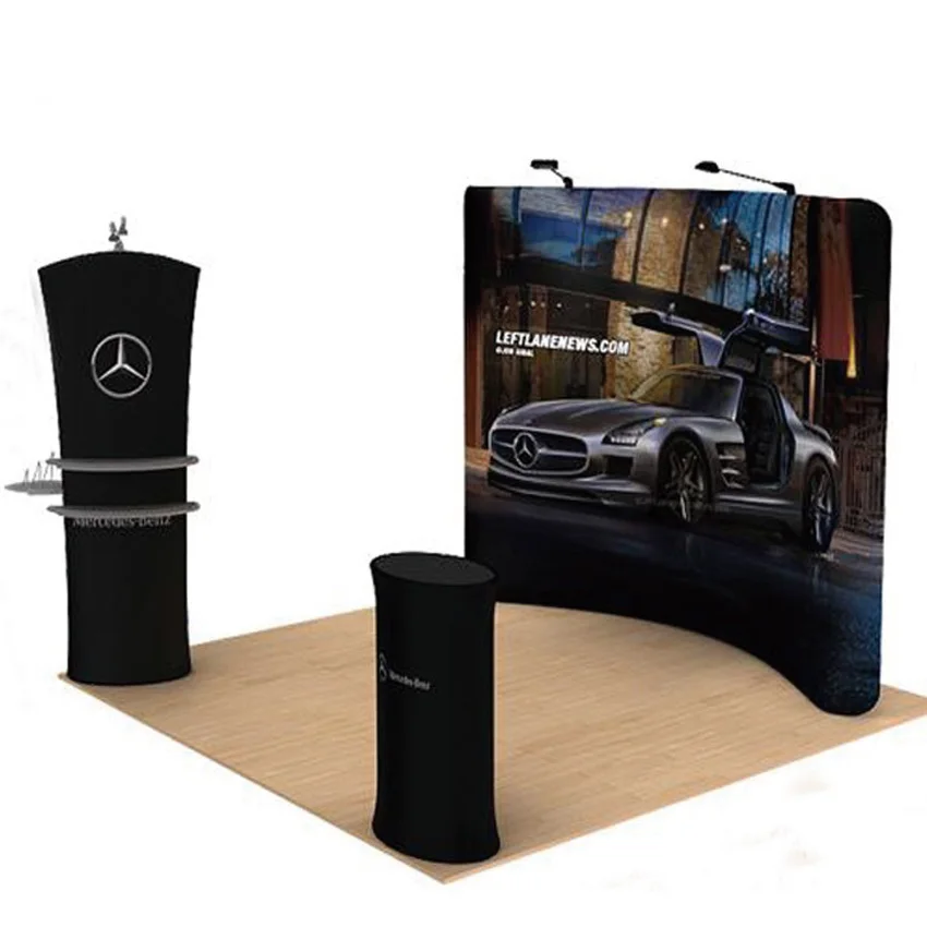 Портативная изогнутая ткань 10 футов выставочные стенды для баннеров выдвижная