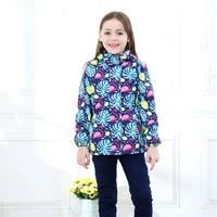 2021 spring autumn waterproof windproof outerwear coats baby girls jackets with printing pattern for 3 12t girls clothing