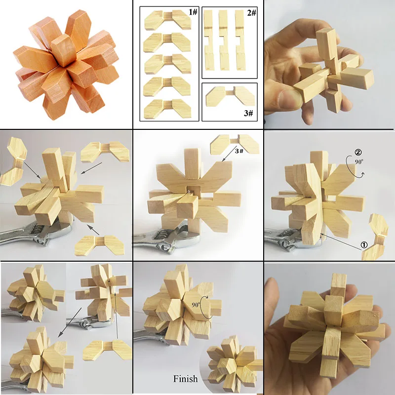 5 шт. деревянный 3D пазл головоломка|Наборы для сборки моделей| |