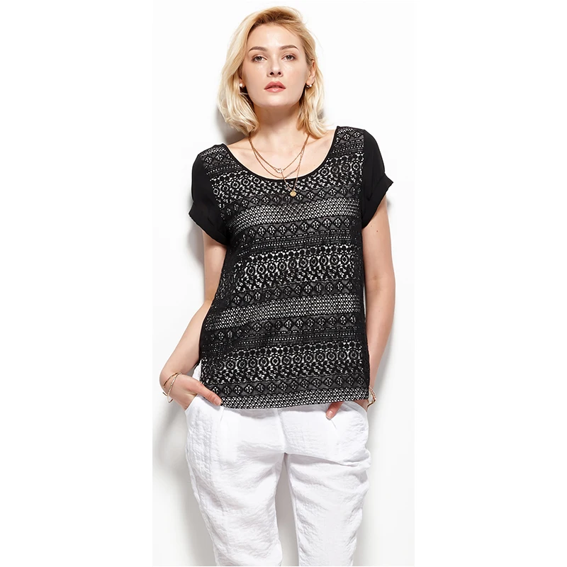 Для женщин рубашка короткий рукав Винтаж принт Повседневное летняя одежда горб