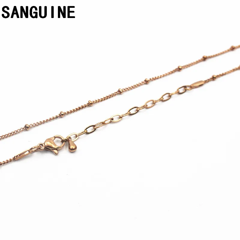 Новинка 5 шт./лот бусы из нержавеющей стали цепочки омары застежка ожерелье 45 + см