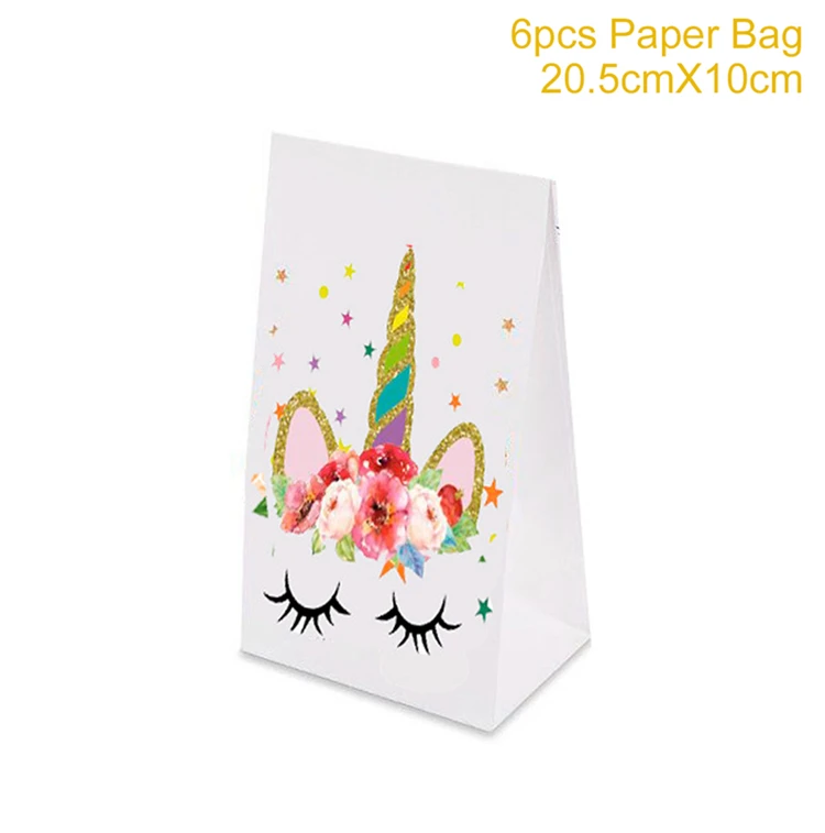 Rainbow Candy bag День рождения одноразовая посуда набор Единорог вечерние украшения пластина Бумага Полотенца одноразовая посуда для вечерние Единорог вечерние поставки - Цвет: Rainbow Candy bag