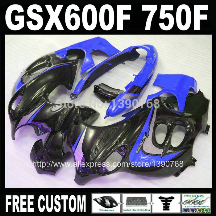 

Комплект обтекателей кузова для SUZUKI KATANA GSX600F 2003 2004 2005 2006 Черный Синий ABS Обтекатели GSX750F 03 04 05 06 HM31y