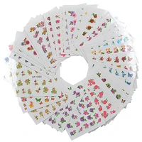 60 sheets nail art flower water tranfer sticker nails beauty wraps foil polish temporary tattoos watermark decals
