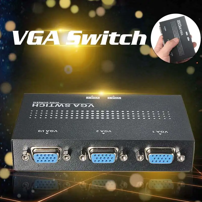 Универсальный 2 Порты и разъёмы док-станция USB 2,0 KVM SVGA VGA распределительной коробки монитор адаптер подключается принтер Intelli клавиатура Мышь обмена HC