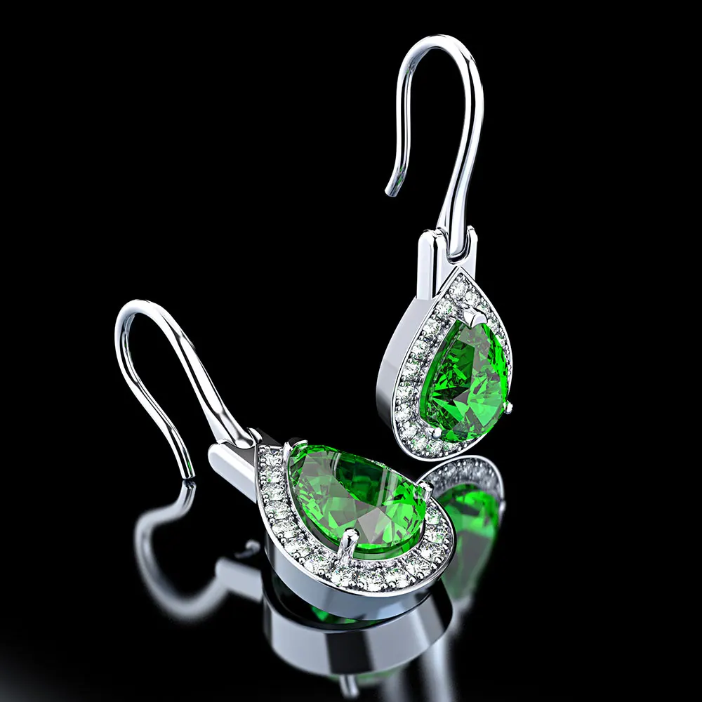 

Wong Rain 925 Sterling Silver Water Drop Sapphire Gemstone Birthstone Drop Dangle Hook Earrings White Gold Jewelry Wholesale