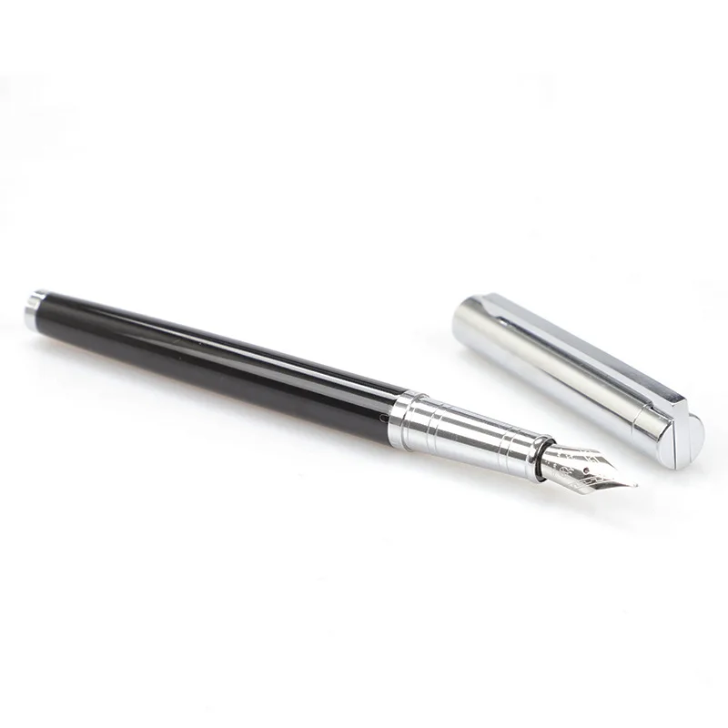 126banlianggeF0.5 Jinhao 126 авторучка 0,38 мм перо Caligraphy ручка черная сталь высокое качество чернильные ручки для письма металлические школьные принадлежности для студентов - Цвет: 126banlianggeF0.5