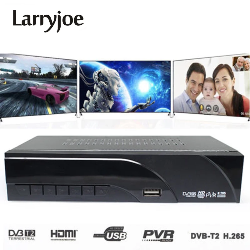 Larryjoe DVB T2 T H.265 HEVC Цифровой HD спутниковый ТВ приемник поддерживает Dolby Youtube MPEG 2
