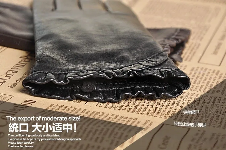 Осенне-зимние женские перчатки из натуральной кожи, женские модные трендовые перчатки из козьей кожи с теплой бархатной подкладкой, перчатки для вождения L001NC