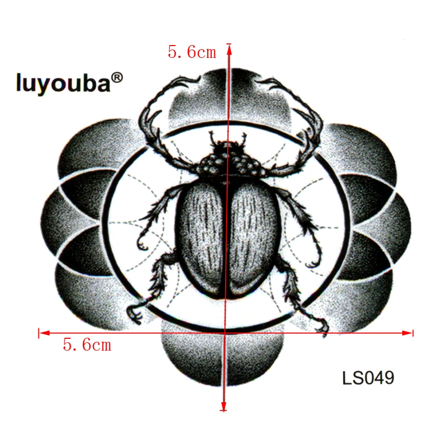 Мужские водостойкие татуировки Scarabs временная красота Харадзюку жуки наклейки