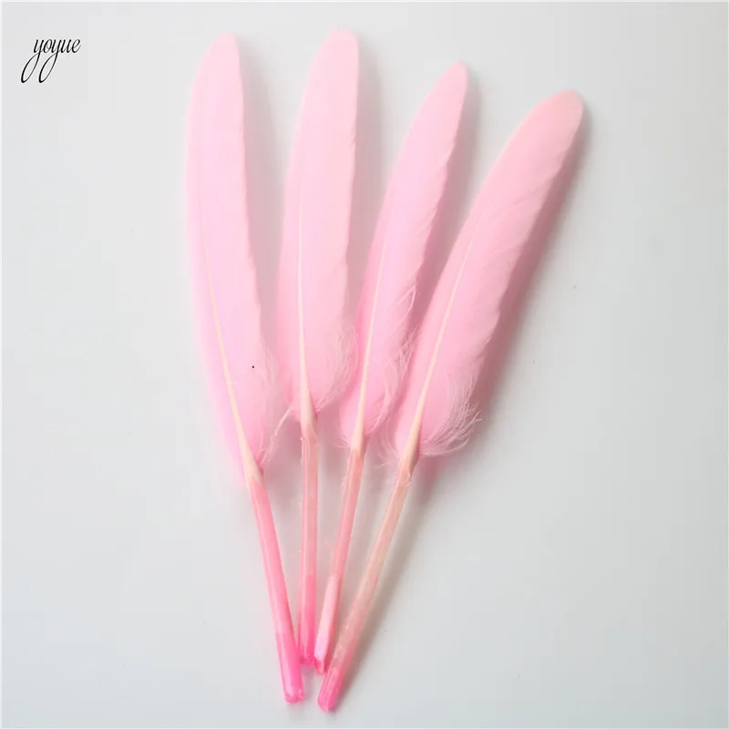 pink 10 шт./партия, гусиные перья с серебряной уткой, перья для рукоделия, 10-15 см, Натуральное перо фазана, паровые пары для изготовления ювелирных изделий - Цвет: pink