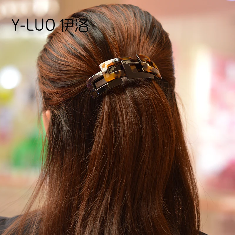 Новая мода Большой размер Корейская Винтажная заколка для волос Бутик ацетат