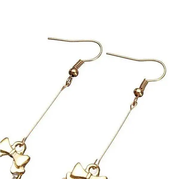 Coconut Multicolor Rhinestone Wreath Bowknot Earrings Gold Plated Ear Drop|earrings tassel|earring ukearring shelf |