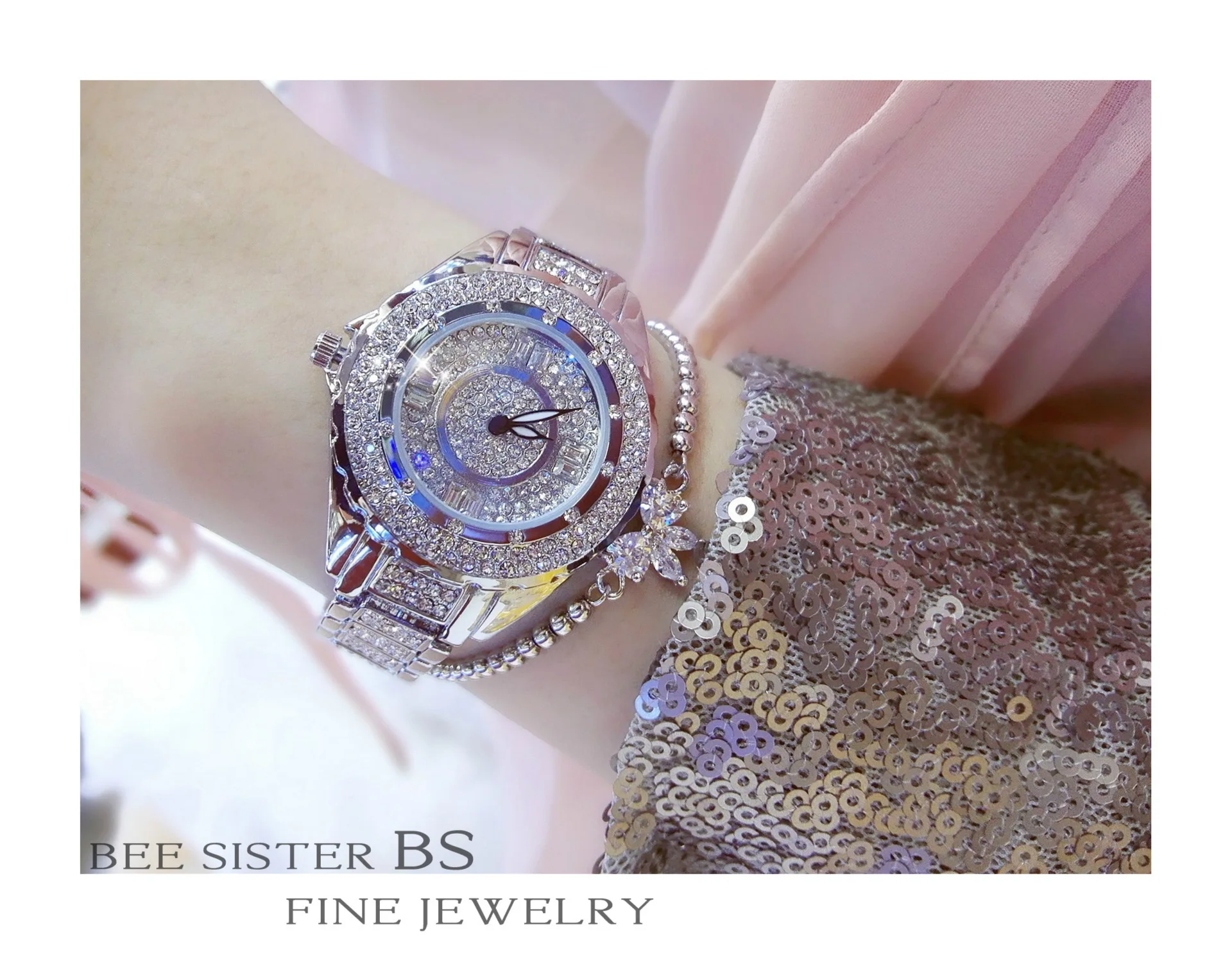 Horloge Dames женские часы Лидирующий бренд горячая распродажа Роскошные часы с кристаллами Модные женские кварцевые часы женские наручные часы Reloj