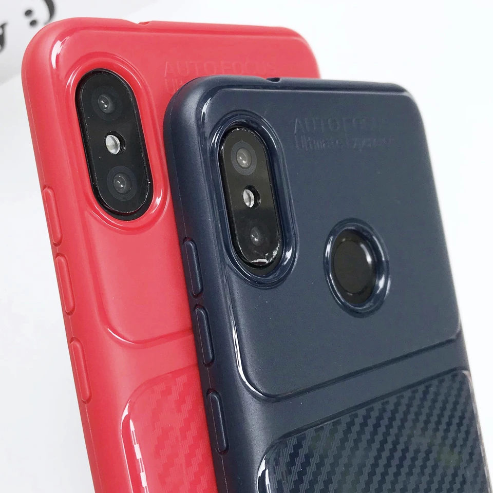 Armor Carbon Fiber Matte Silicone Phone Case For XiaoMi A2 A1 5X 6X Y2 RedMi 6 Pro S2 5A 5 Plus Note 4X Cover TPU Cases Fundas |