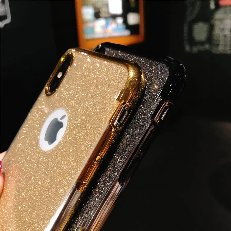 Роскошный ТПУ блестки чехол для телефона iphone X Siliocone Fundas SE 5 5S 6 6s 8 Plus XR XS MAX