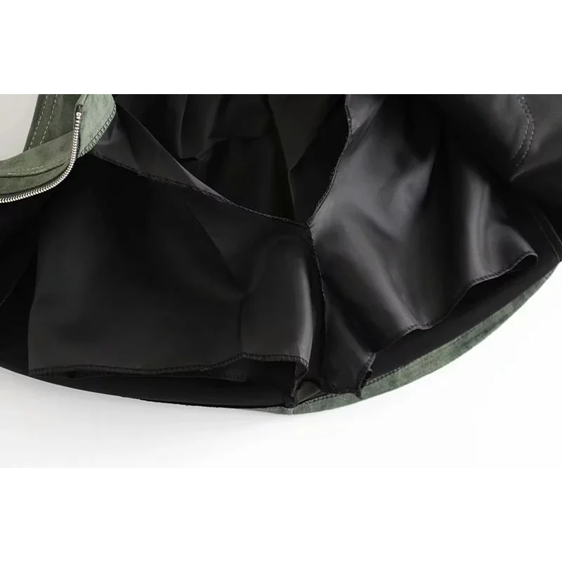 2018 Осенняя женская зеленая короткая юбка черная Повседневная мини-юбка с высокой