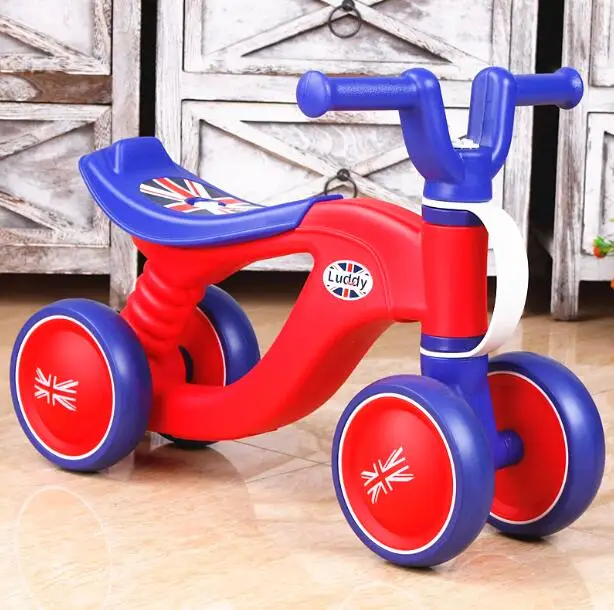 Blue and Red Детские игрушки для езды на велосипеде без педалей, складные, для улицы, для малышей, скользят, трехколесный велосипед, Балансирующий велосипед, скутер, ходунки для малышей - Цвет: Blue and Red