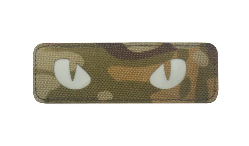CAMO 9X2.6CM Кошачьи Глаза Боевая тактическая нашивка Военная Боевая светящаяся в темноте GITD тег аппликация значок нашивка для тактического шлема сумка куртка Униформа - Цвет: CAMO 9X2.6CM