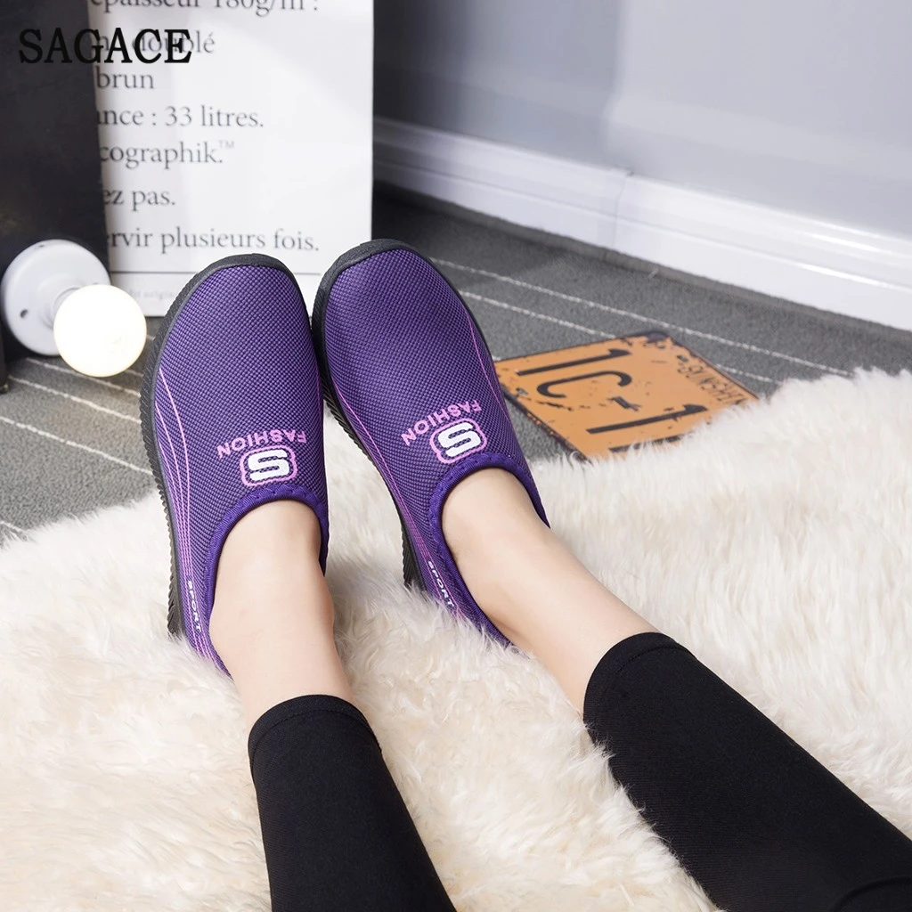 Туфли SAGACE женские без шнуровки мягкие кроссовки спортивная дышащая обувь