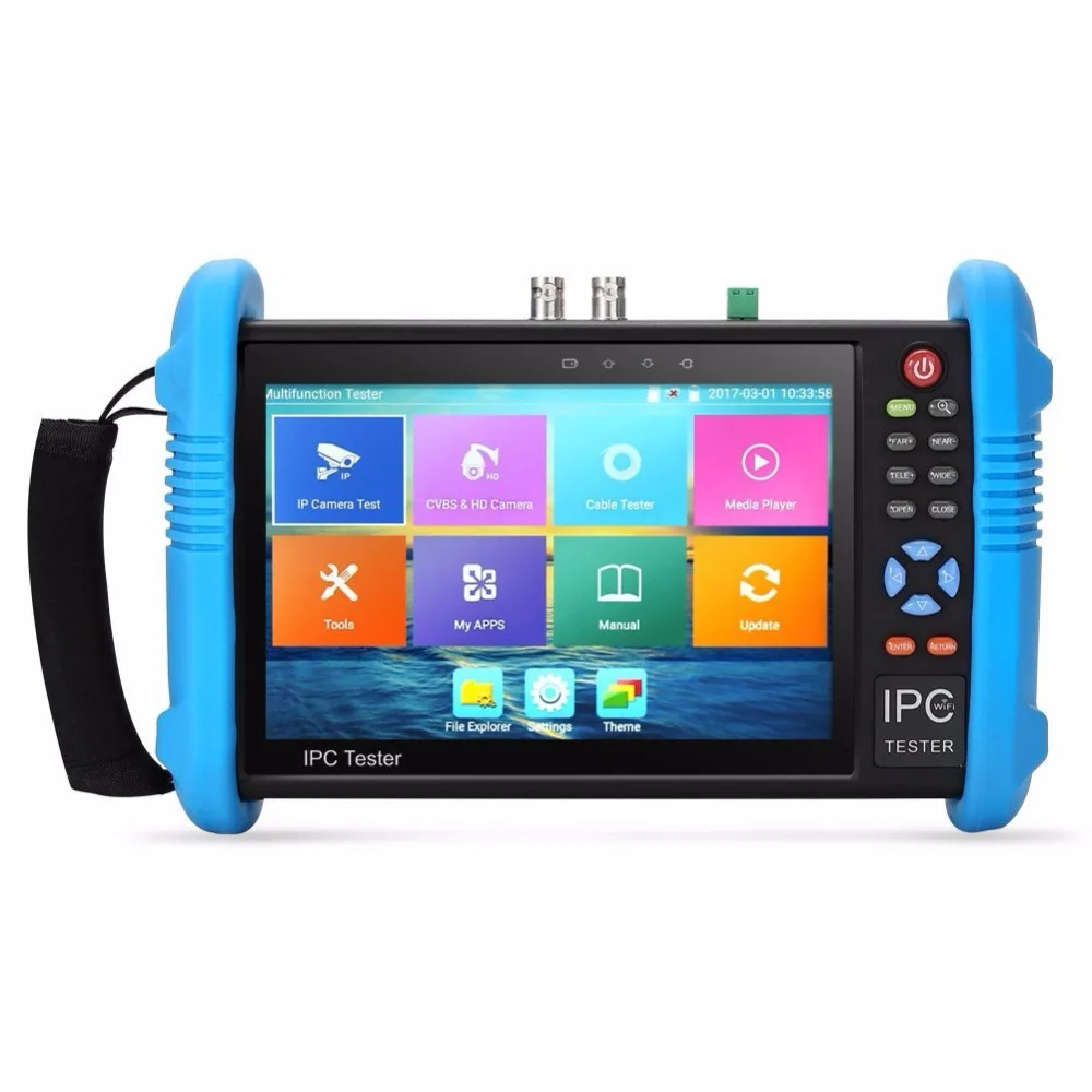 Free Shipping Upgraded 7 inch IPS Touch Screen H.265 4K IPC-9800ADH Plus IP Camera Tester CCTV CVBS Analog Tester Built in Wifi
