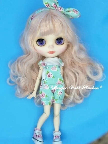 Новинка 2019 наряды для кукол NeoBlythe [MG505] комбинезон с голубым цветочным принтом и