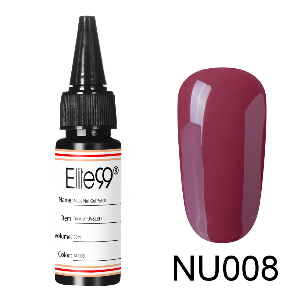 Elite99 30ml Nude Color Gel Nail Polish For Art Design Soak Off Semi-permanent Varnish Need UV LED Lamp | Красота и здоровье