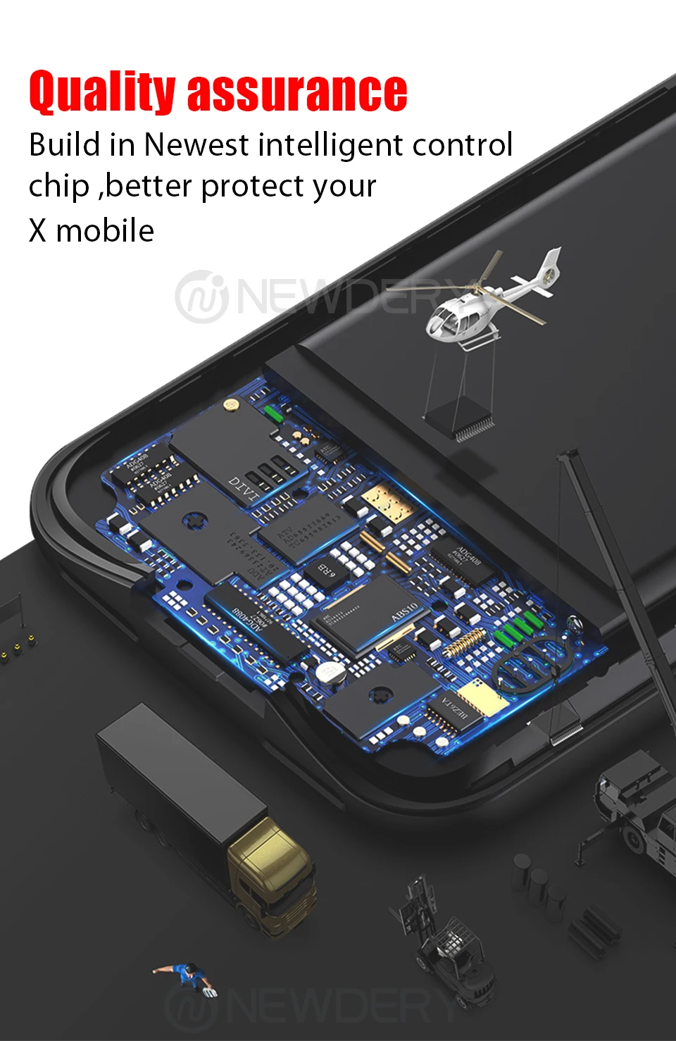 Чехол NEWDERY для iPhone X, XS, XR Max, 7+ 8+ SE, 5, 5S, 5500 мА/ч, чехол для iPhone 5, 10, 6 S, 7, 8 Plus