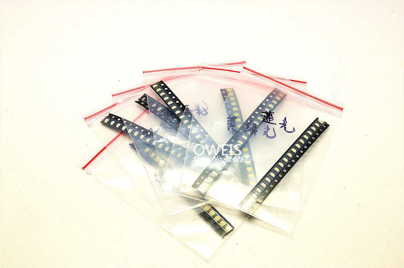 

7values X 20PCS=140PCS 1206 LED SMD Ultra Bright Diode Assorted Kit,Sample bag,Red/Yellow/Blue/White/Jade Green/Green/R&G