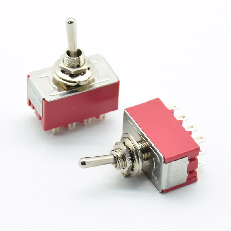 Новый красный 12 Pins ON OFF ON/ON 3/2 положение мини тумблер AC 6A/125V 2A/250V с паечным