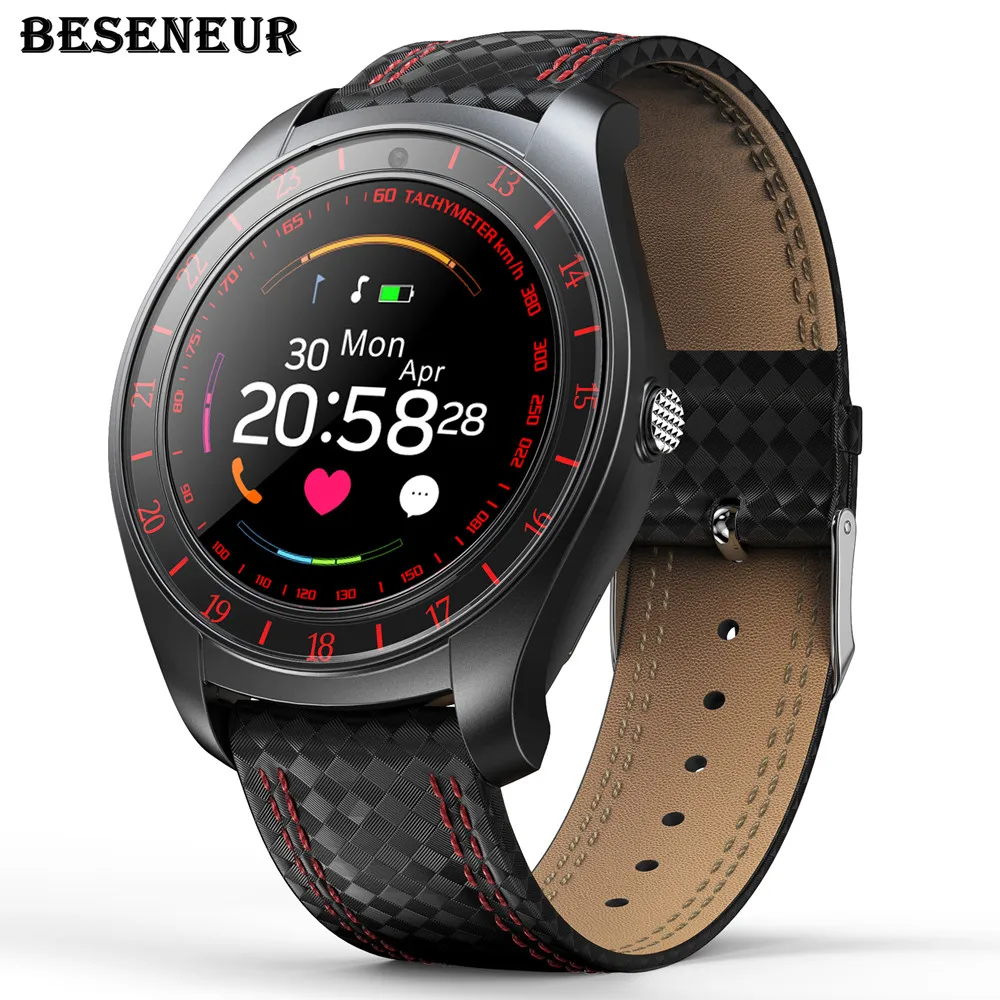 Beseneur умные часы для мужчин с камерой Bluetooth Smartwatch Шагомер монитор сердечного ритма