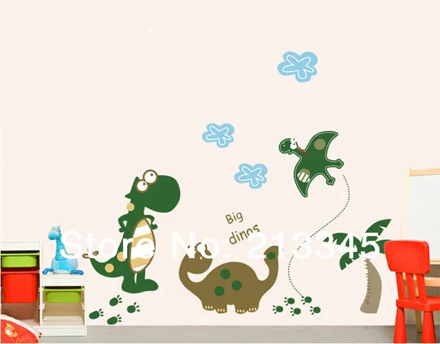 [Fundecor] Новые большие наклейки на стены с динозаврами для детской комнаты, декоративные наклейки на стену 6326