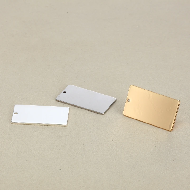 

MYLONGINGCHARM, талисманы из нержавеющей стали, 18x32 мм, пустые прямоугольные талисманы без гравировки, звенья G1507