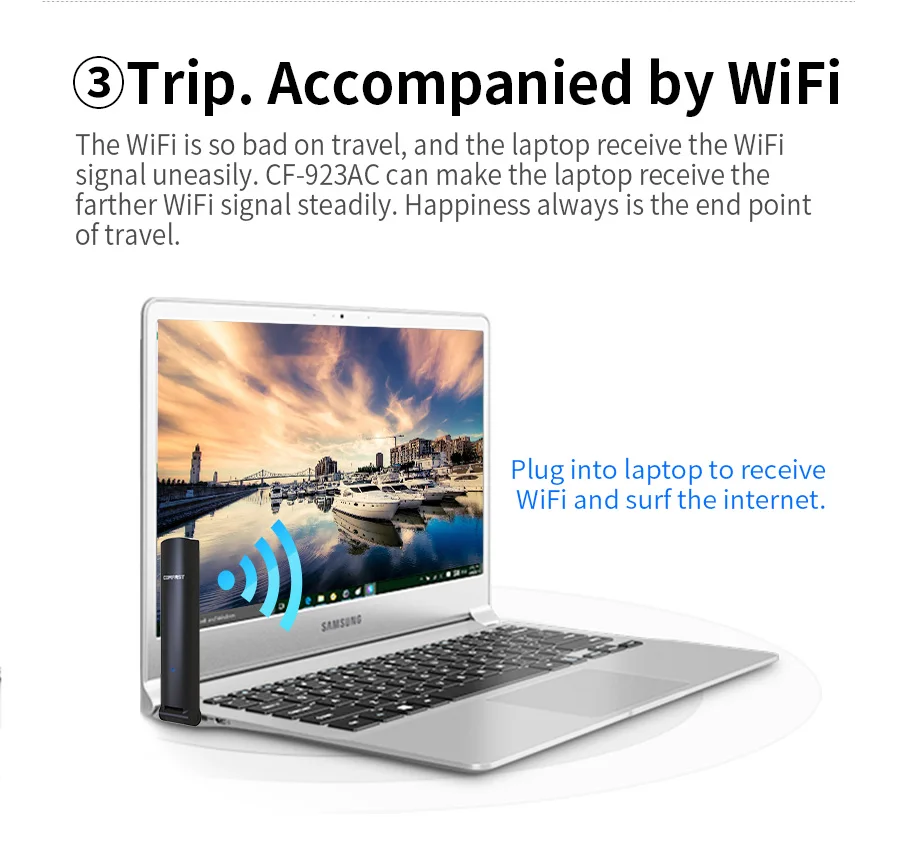 COMFAST usb wifi адаптер 600 Мбит/с USB2.0-1200 Мбит/с Бесплатный драйвер 2,4 ГГц+ 5 ГГц двухдиапазонный Wi-Fi адаптер AC wifi ключ сетевая карта