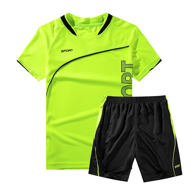 Летний Новый мужской комплект короткий рукав шорты повседневные Костюмы